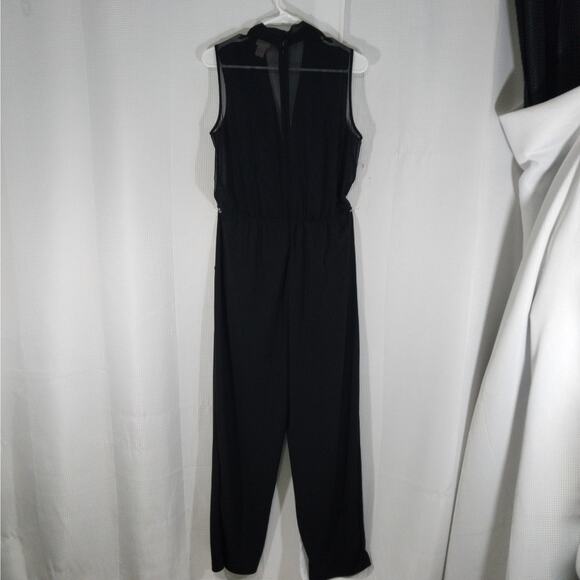 NWOT! H & M! ULTRA GLAM BLACK SHEER V NECK TOP, WIDE LEG JUMPSUIT, ONESIE! SZ 12 - Picture 6 of 11